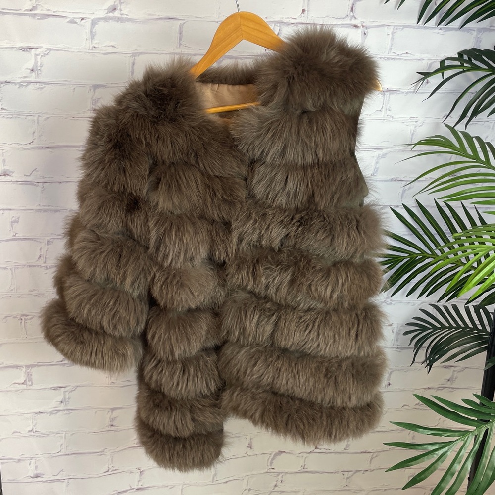 Fur Coat with Removable Sleeves